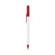 a white barrel & red trim bic round stic ballpoint pen - promotional pens