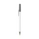 a white barrel & silver trim bic round stic ballpoint pen - promotional pens