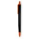 a black barrel & orange trim tri - stic(r) multi - color promotional pen
