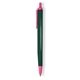 a forest green barrel & pink trim tri - stic(r) multi - color promotional pen