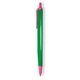 a green barrel & pink trim tri - stic(r) multi - color promotional pen