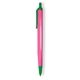 a pink barrel & green trim tri - stic(r) multi - color promotional pen