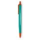 a teal barrel & orange trim tri - stic(r) multi - color promotional pen