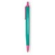 a teal barrel & pink trim tri - stic(r) multi - color promotional pen