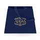 aerial view a navy blue 157 gsm laminated everest bag w / foil print, image 1 of 2