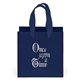 aerial view a navy blue 157 gsm laminated dublin bag w / foil print, image 1 of 5