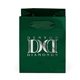 aerial view a hunter green 128 gsm laminated jewel bag w / foil print, image 1 of 8
