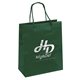 aerial view a hunter green gloss paper multi color emerald tote bag 10 x 12 w / foil print, image 1 of 3