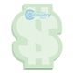a dollar sign souvenir(r) sticky note(tm) 4 x 3 die cut pad, 25 sheet