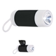 aerial view a white with black trim dog bag dispenser with flashlight, image 1 of 2