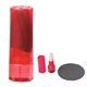 aerial view a red 1 oz cleaning spray with microfiber cloth, image 1 of 3