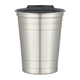 aerial view a silver 16 oz the stainless steel cup, image 1 of 2
