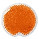 aerial view a orange reusable small round gel beads hot / cold pack, image 1 of 4