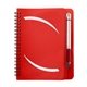 aerial view a red 5 x 7 huntington notebook w / pen, image 1 of 2