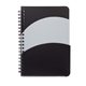 aerial view a black 5 x 7 santiago double pocket notebook, image 1 of 2