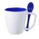 aerial view a blue 16 oz stirn sip mug(tm) w / spoon, image 1 of 2