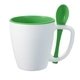 aerial view a green 16 oz stirn sip mug(tm) w / spoon, image 1 of 2