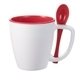aerial view a red 16 oz stirn sip mug(tm) w / spoon, image 1 of 2