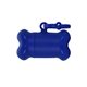a blue curb your dog bag dispenser