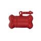 a red curb your dog bag dispenser