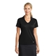 aerial view a black nike womens dri - fit vertical mesh polo, image 1 of 6