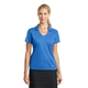 aerial view a brisk blue nike womens dri - fit vertical mesh polo, image 1 of 6