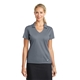 aerial view a cool grey nike womens dri - fit vertical mesh polo, image 1 of 6