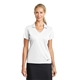 aerial view a white nike womens dri - fit vertical mesh polo, image 1 of 6