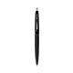 a black barrel & black cap clic pen - blue and black ink