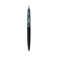 a black barrel & metallic dark blue cap clic pen - blue and black ink