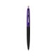 a black barrel & purple cap clic pen - blue and black ink