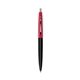 a black barrel & red cap clic pen - blue and black ink