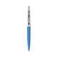 a blue barrel & metallic silver cap clic pen - blue and black ink