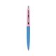 a blue barrel & pink lemonade cap clic pen - blue and black ink