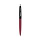 a burgundy barrel & black cap clic pen - blue and black ink