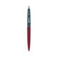 a burgundy barrel & metallic dark blue cap clic pen - blue and black ink