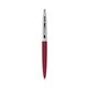 a burgundy barrel & metallic silver cap clic pen - blue and black ink