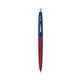 a burgundy barrel & navy cap clic pen - blue and black ink