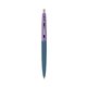 a metallic dark blue barrel & grapetini cap clic pen - blue and black ink