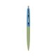 a metallic green barrel & blue cap clic pen - blue and black ink
