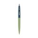 a metallic green barrel & metallic dark blue cap clic pen - blue and black ink