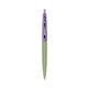 a metallic green barrel & grapetini cap clic pen - blue and black ink