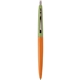 aerial view a metallic orange barrel & metallic green cap clic pen - blue and black ink, image 1 of 2