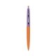 a metallic orange barrel & grapetini cap clic pen - blue and black ink