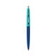 a navy barrel & teal cap clic pen - blue and black ink