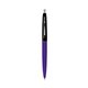 a purple barrel & black cap clic pen - blue and black ink