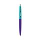 a purple barrel & teal cap clic pen - blue and black ink