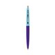 a purple barrel & electric punch cap clic pen - blue and black ink