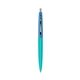 a teal barrel & blue cap clic pen - blue and black ink