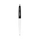 a white barrel & black cap clic pen - blue and black ink